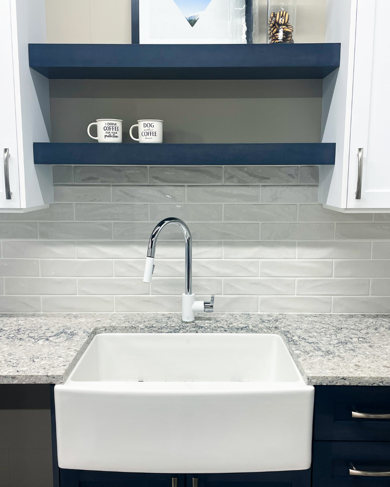 Pearl KINGSTON-PF32 32" Single Bowl Apron Front Kitchen Sink – White Fireclay w/ Grid – GBP322110F