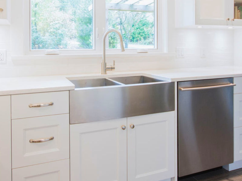 Pearl KESHI-ER 30" Single Bowl Apron Front Kitchen Sink – Stainless Steel – GBDRR3320A-AP