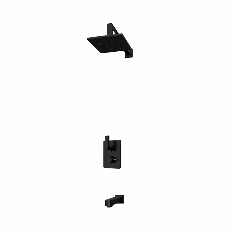 Rubi Quatro Thermostatic Shower and Tub System Matte Black - RQT831-1BK