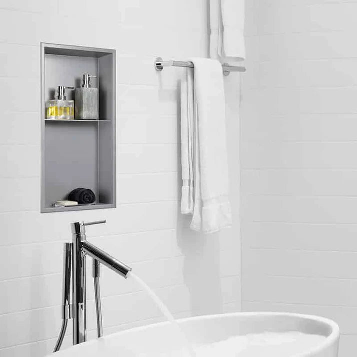 Zvelt Acia Bathroom Wall Niche 12" X 24" with Shelf Black Stainless PVD Finish - ALC-ACIA-24X12T-BPVD