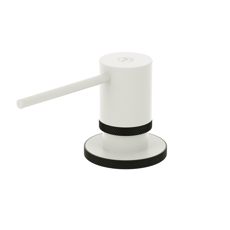 Tenzo Bellacio-F Soap Dispenser Matte White / Matte Black - SD-BE-01-F-MW-MB