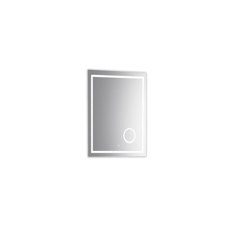 KubeBath Magno 24" Frameless Rectangle LED Bathroom Mirror With Built-In Magnifying Mirror - SKLM24