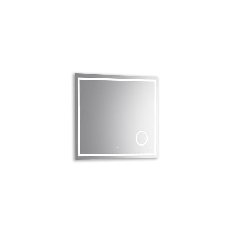 KubeBath Magno 36" Frameless Rectangle LED Bathroom Mirror With Built-In Magnifying Mirror - SKLM36