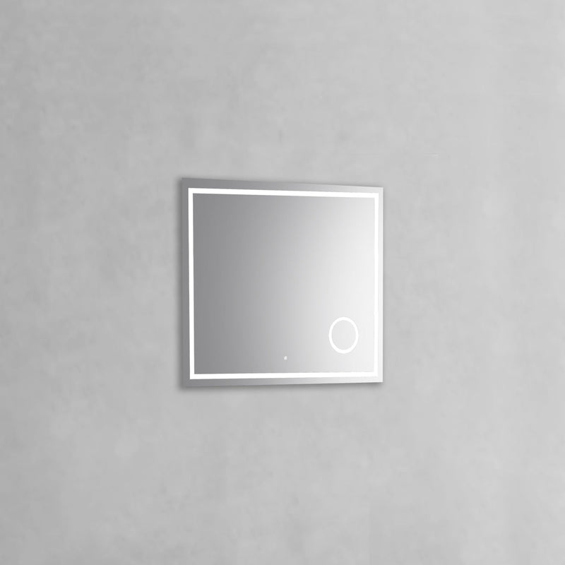 KubeBath Magno 36" Frameless Rectangle LED Bathroom Mirror With Built-In Magnifying Mirror - SKLM36