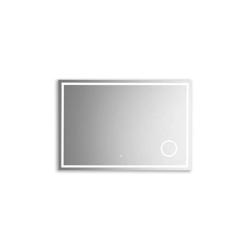 KubeBath Magno 48" Frameless Rectangle LED Bathroom Mirror With Built-In Magnifying Mirror - SKLM48