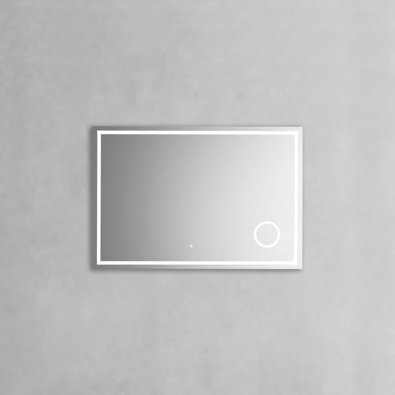 KubeBath Magno 48" Frameless Rectangle LED Bathroom Mirror With Built-In Magnifying Mirror - SKLM48
