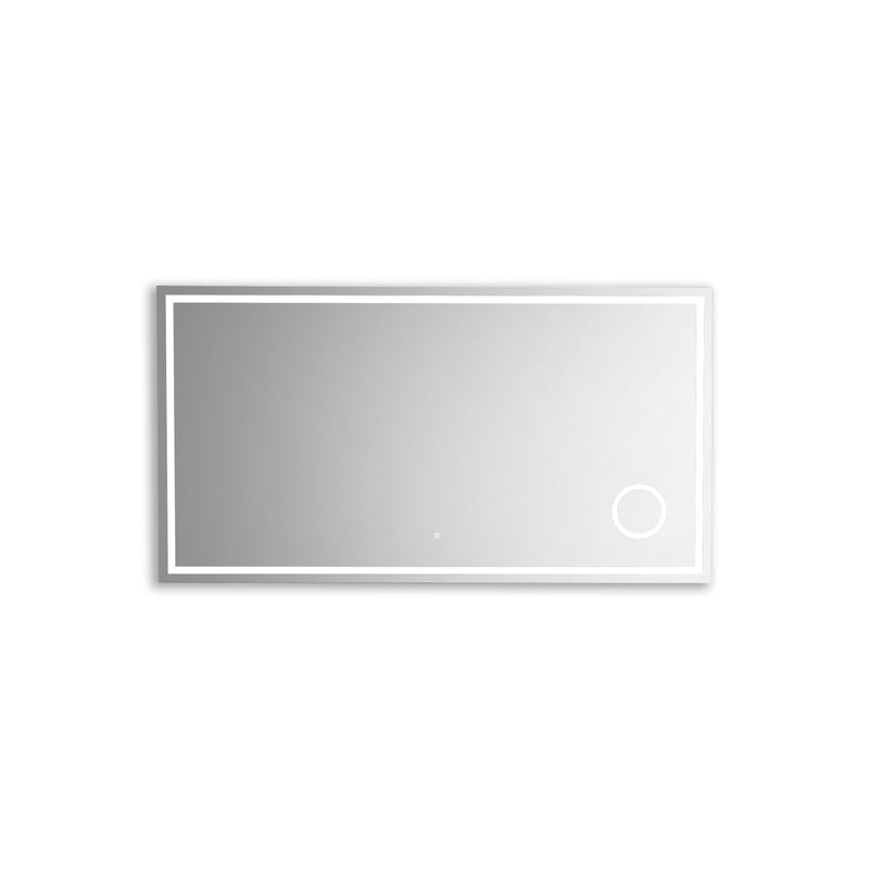 KubeBath Magno 60" Frameless Rectangle LED Bathroom Mirror With Built-In Magnifying Mirror - SKLM60