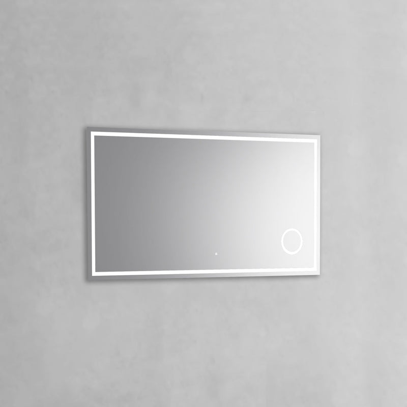 KubeBath Magno 60" Frameless Rectangle LED Bathroom Mirror With Built-In Magnifying Mirror - SKLM60