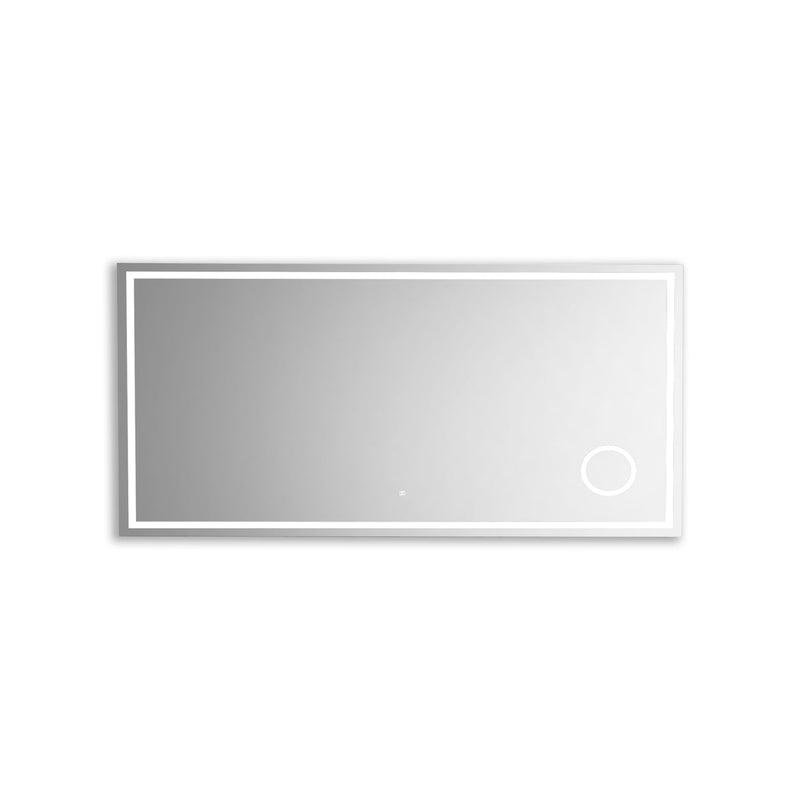 KubeBath Magno 70" Frameless Rectangle LED Bathroom Mirror With Built-In Magnifying Mirror - SKLM70
