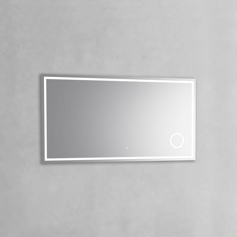 KubeBath Magno 70" Frameless Rectangle LED Bathroom Mirror With Built-In Magnifying Mirror - SKLM70