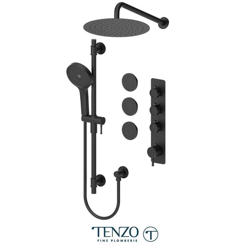 Tenzo Alyss Extenza Kit 3 Functions Thermo Matte Black Finish - ALYT43-571112-MB