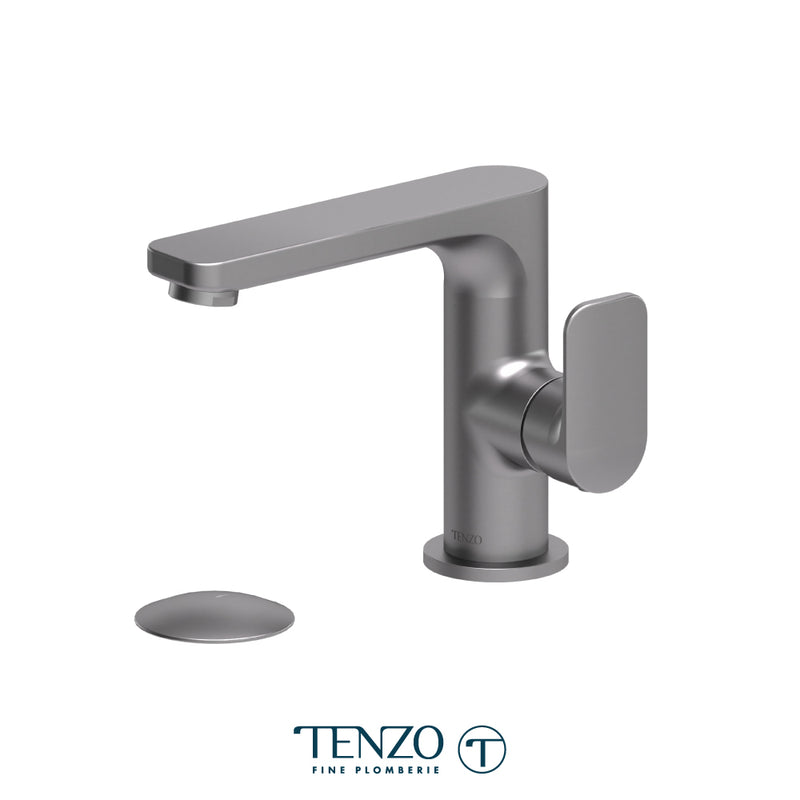 Tenzo Delano Single-Hole Bathroom Faucet with Overflow Drain – Gunmetal – DE10-P-GM