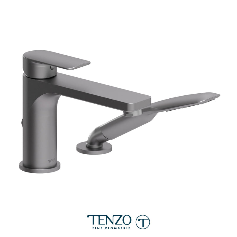 Tenzo Delano 2-hole Deck-Mount Tub Filler – Gunmetal – DE31-GM