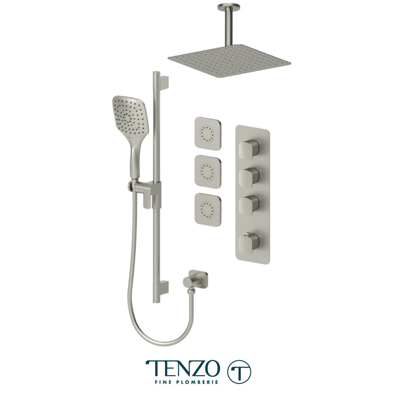 Tenzo Delano Extenza Kit 3 Functions Thermo Brushed Nickel Finish - DET43-511315-BN
