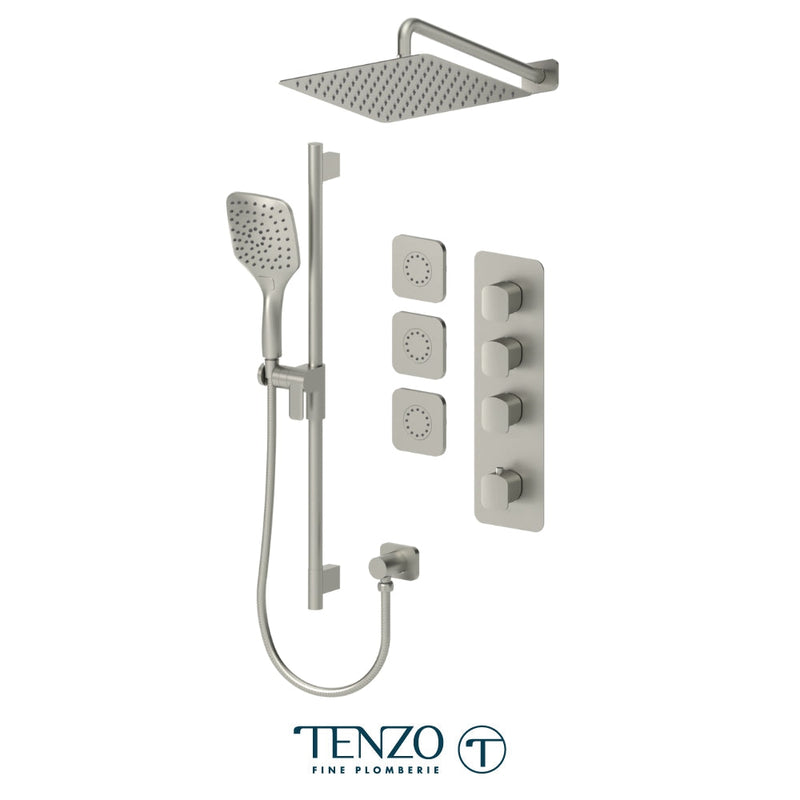 Tenzo Delano Extenza Kit 3 Functions Thermo Brushed Nickel Finish - DET43-571112-BN