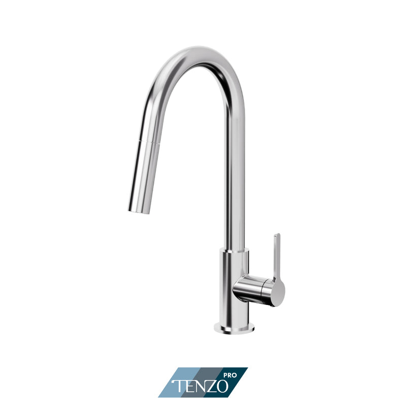 Tenzo Pro Mylo Single-Handle Pull-Down Kitchen Faucet with 2-Function Spray – Chrome – MY130-CR