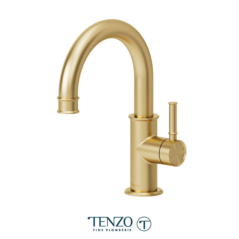 Tenzo Alyss Single Hole Lavatory Faucet Brushed Gold - ALY10-BG