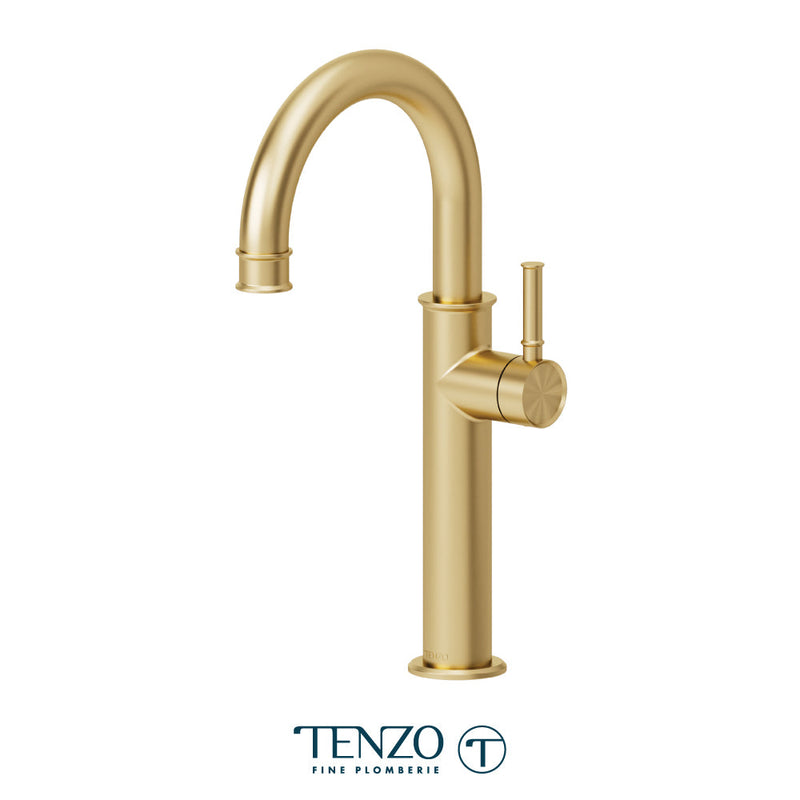 Tenzo Alyss Single Hole Tall Lavatory Faucet Brushed Gold - ALY12-BG