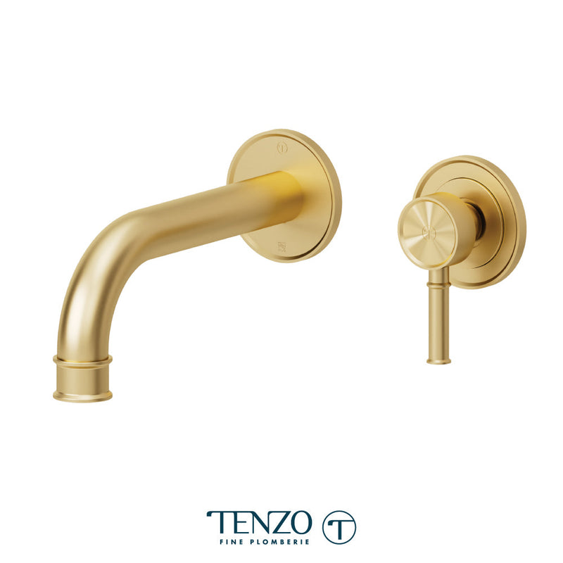 Tenzo Alyss Wall Mount Lavatory Faucet Brushed Gold - ALY14-BG