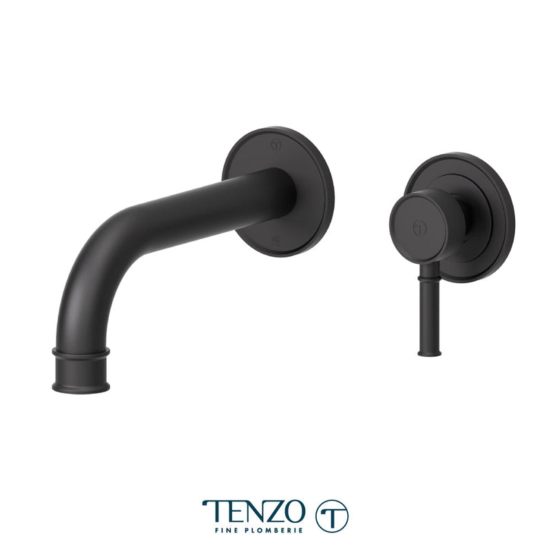 Tenzo Alyss Wall Mount Lavatory Faucet Matte Black - ALY14-MB