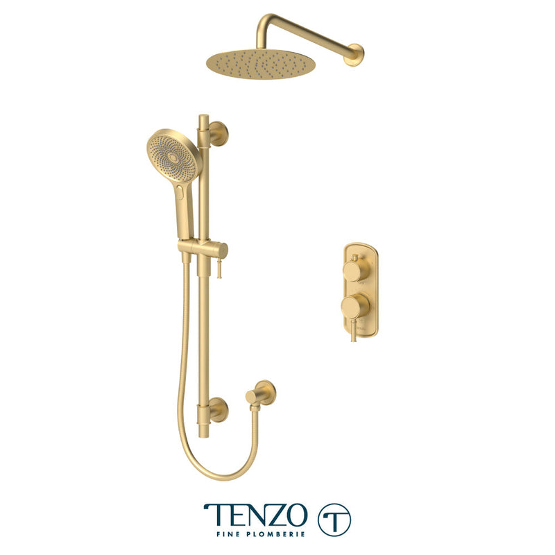 Tenzo Alyss T-Box Kit 2 Functions Pres Bal Brushed Gold Finish - ALYPB32-20111-BG
