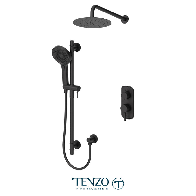 Tenzo Alyss T-Box Kit 2 Functions Pres Bal Matte Black Finish - ALYPB32-20111-MB