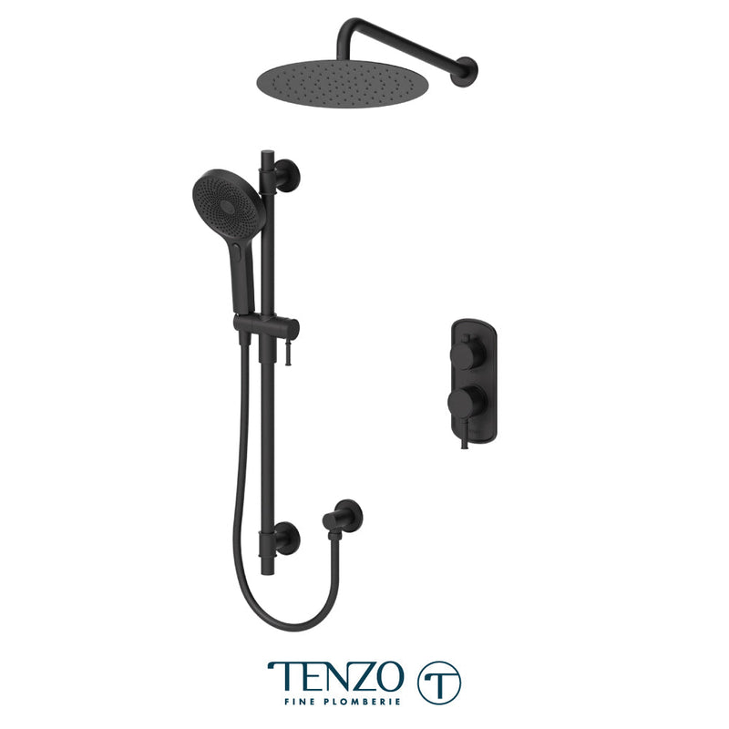 Tenzo Alyss T-Box Kit 2 Functions Pres Bal Matte Black Finish - ALYPB32-20112-MB