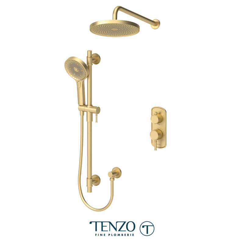 Tenzo Alyss T-Box Kit 2 Functions Pres Bal Brushed Gold Finish - ALYPB32-20114-BG