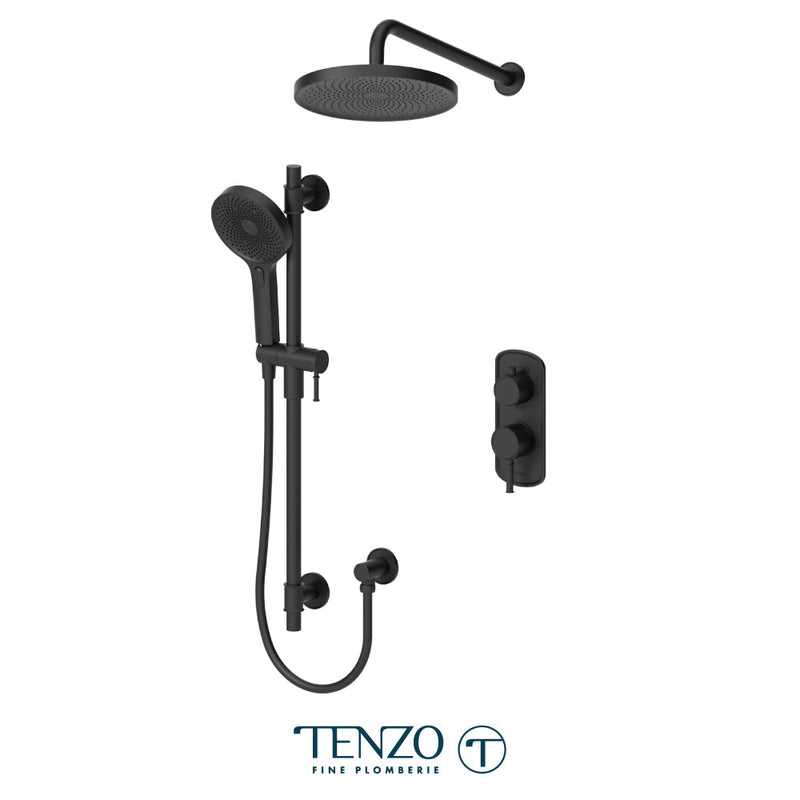 Tenzo Alyss T-Box Kit 2 Functions Pres Bal Matte Black Finish - ALYPB32-20114-MB