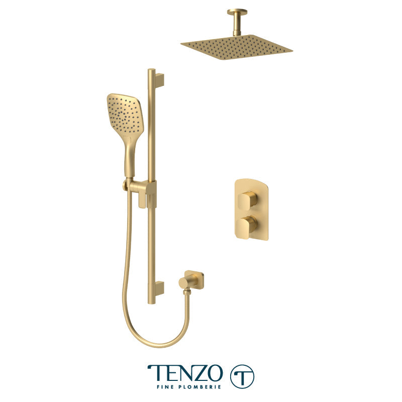 Tenzo Alyss T-Box Kit 2 Functions Pres Bal Brushed Gold Finish - ALYPB32-21131-BG