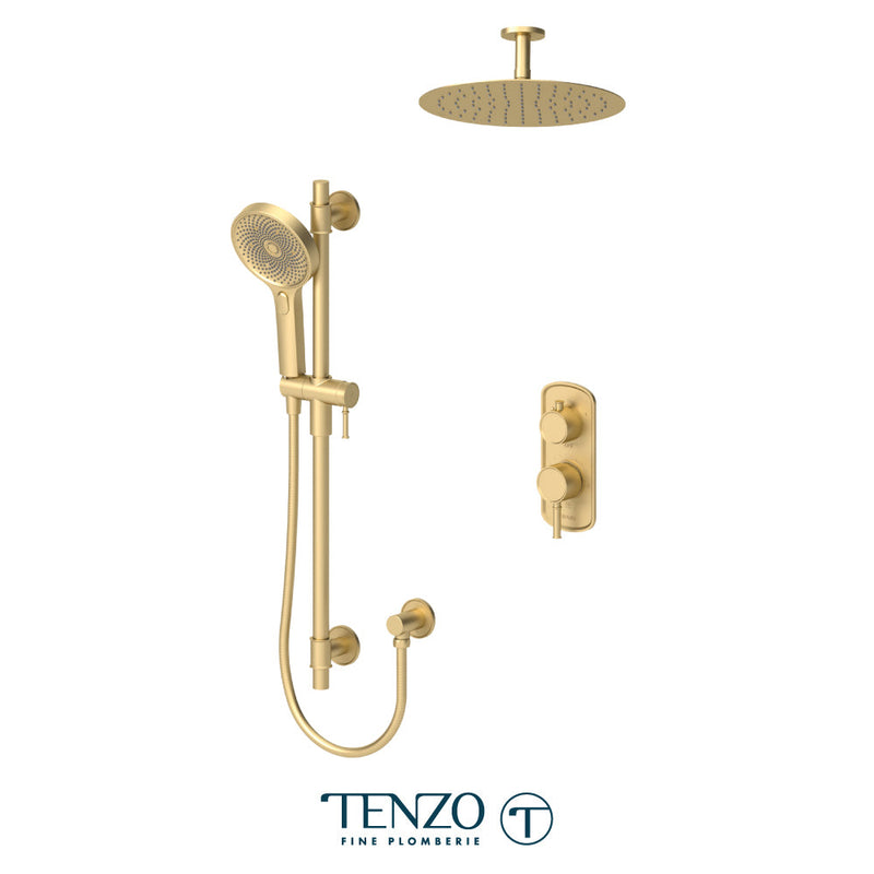 Tenzo Alyss T-Box Kit 2 Functions Pres Bal Brushed Gold Finish - ALYPB32-21132-BG