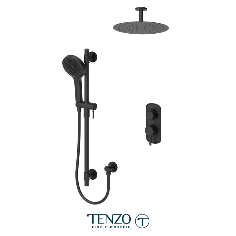 Tenzo Alyss T-Box Kit 2 Functions Pres Bal Matte Black Finish - ALYPB32-21132-MB