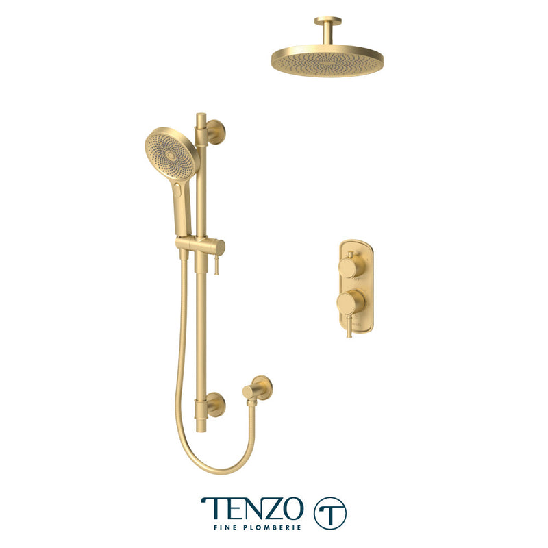 Tenzo Alyss T-Box Kit 2 Functions Pres Bal Brushed Gold Finish - ALYPB32-21134-BG