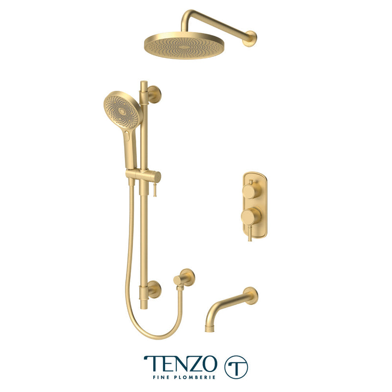 Tenzo Alyss T-Box Kit 3 Functions Pres Bal Brushed Gold Finish - ALYPB33-501145-BG