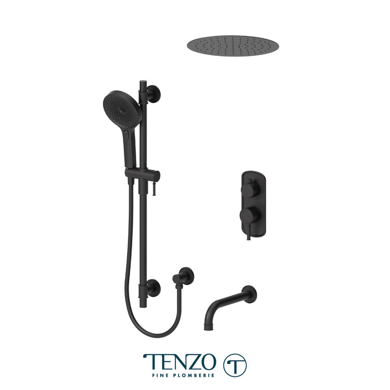 Tenzo Alyss T-Box Kit 3 Functions Pres Bal Matte Black Finish - ALYPB33-511655-MB