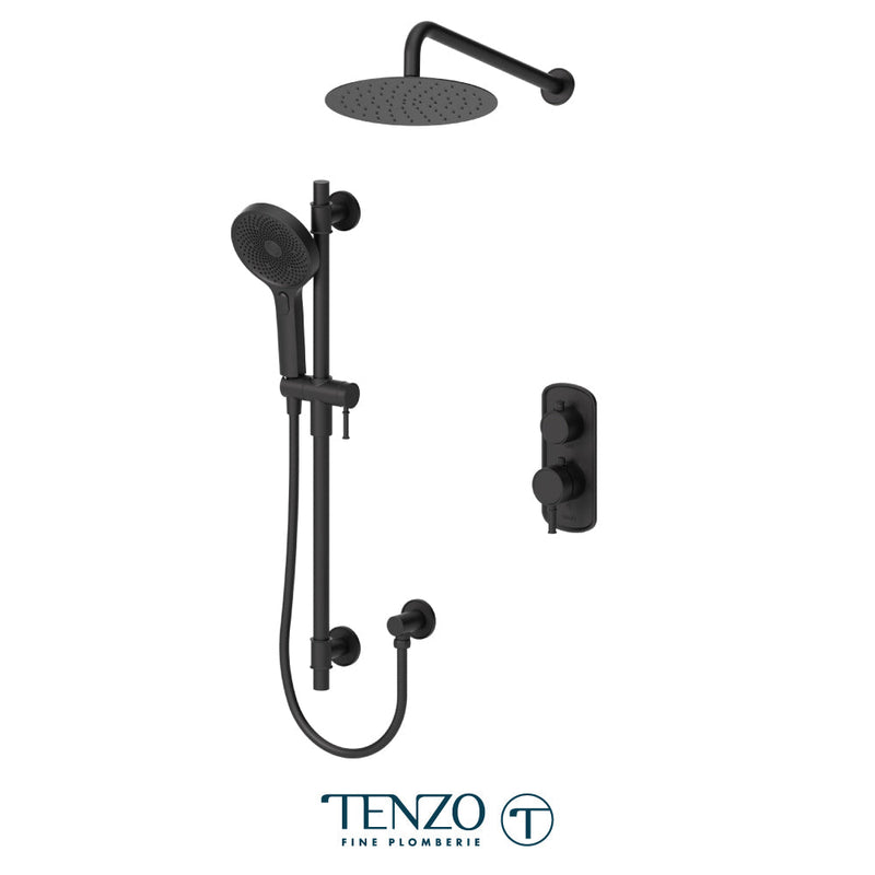 Tenzo Alyss T-Box Kit 2 Functions Thermo Matte Black Finish - ALYT32-20111-MB
