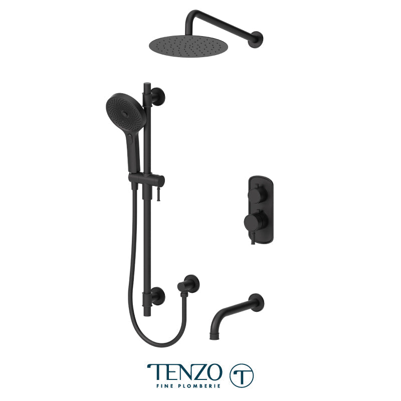 Tenzo Alyss T-Box Kit 3 Functions Thermo Brushed Gold Finish - ALYT33-501115-BG