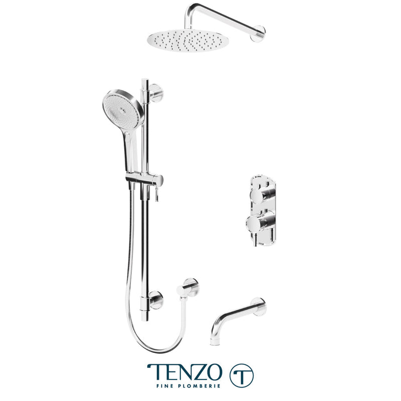 Tenzo Alyss T-Box Kit 3 Functions Thermo Chrome Finish - ALYT33-501115-CR