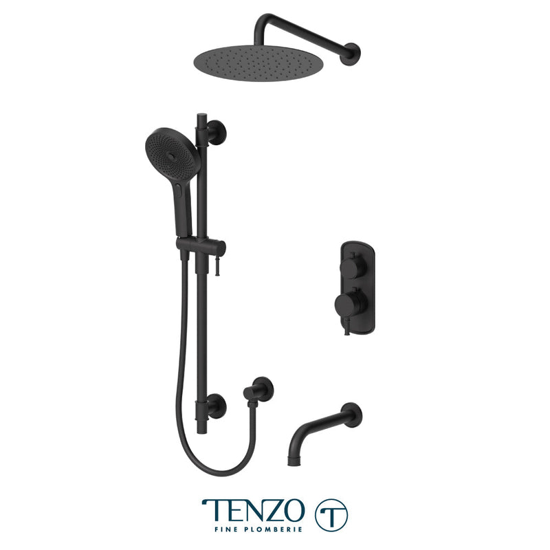 Tenzo Alyss T-Box Kit 3 Functions Thermo Matte Black Finish - ALYT33-501125-MB