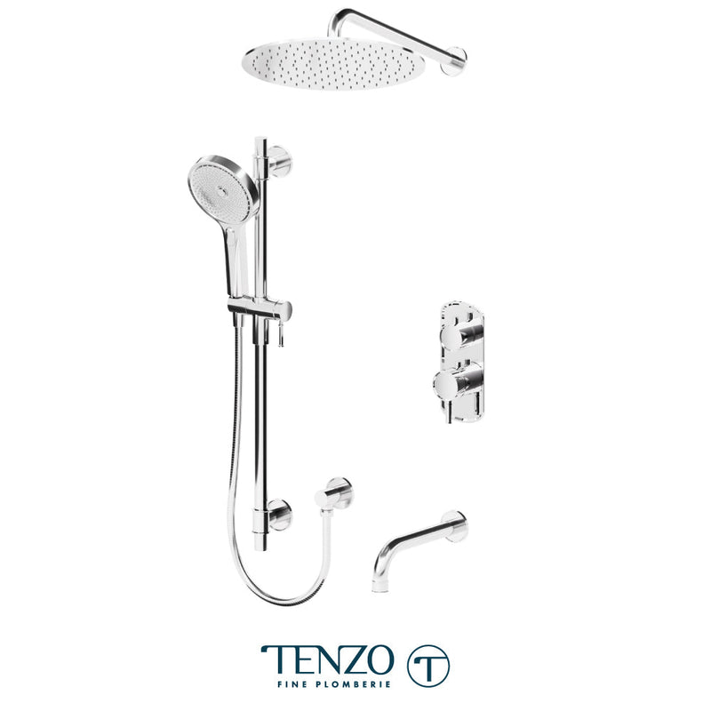Tenzo Alyss T-Box Kit 3 Functions Thermo Chrome Finish - ALYT33-501135-CR