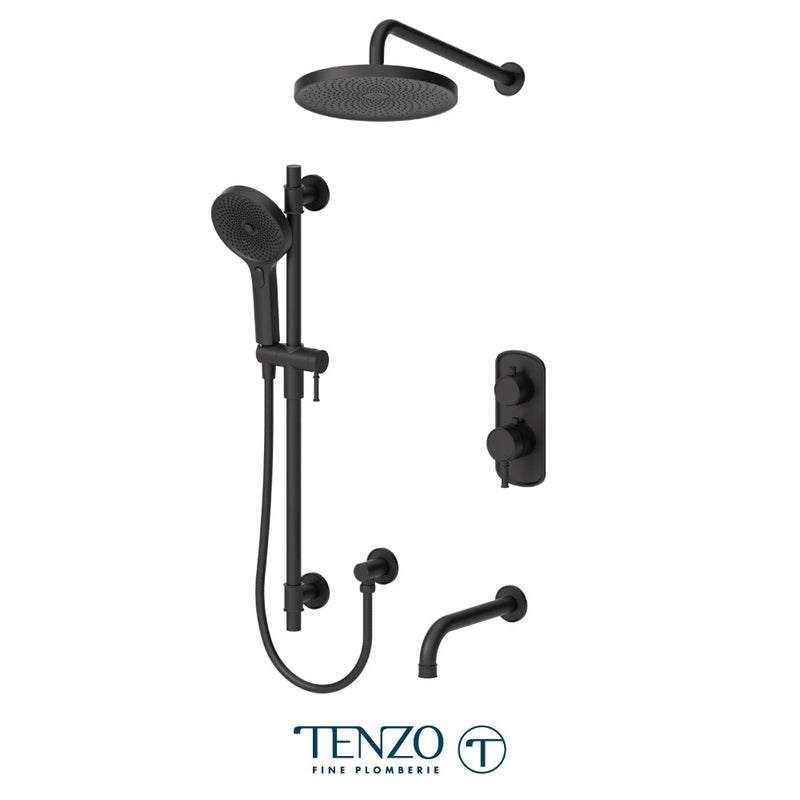 Tenzo Alyss T-Box Kit 3 Functions Thermo Matte Black Finish - ALYT33-501145-MB