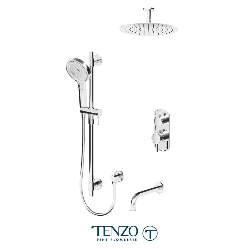 Tenzo Alyss T-Box Kit 3 Functions Thermo Chrome Finish - ALYT33-511325-CR