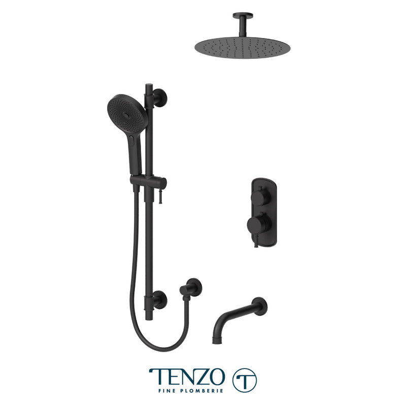 Tenzo Alyss T-Box Kit 3 Functions Thermo Matte Black Finish - ALYT33-511325-MB