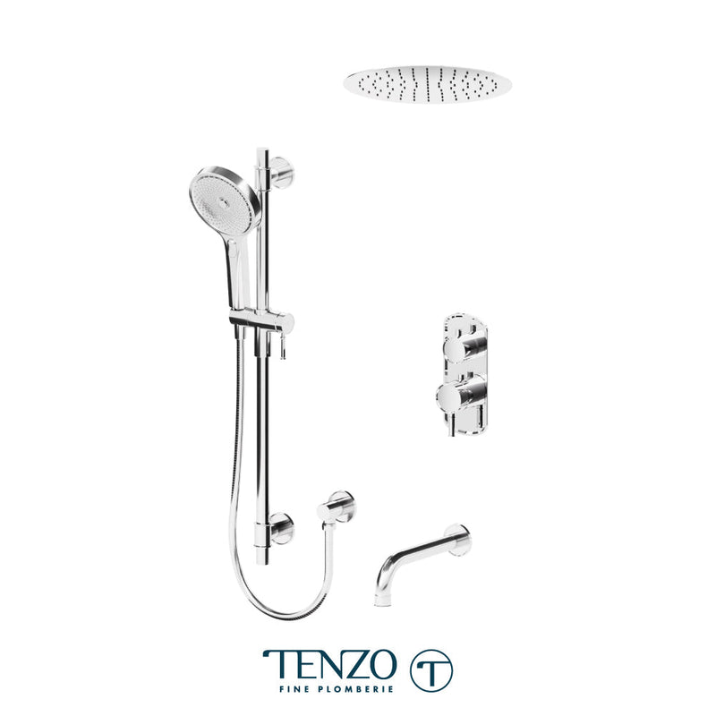 Tenzo Alyss T-Box Kit 3 Functions Thermo Chrome Finish - ALYT33-511655-CR