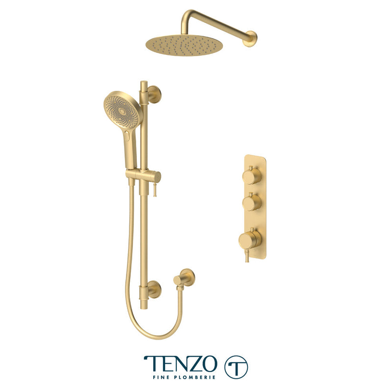 Tenzo Alyss Extenza Kit 2 Functions Thermo Brushed Gold Finish - ALYT42-20111-BG