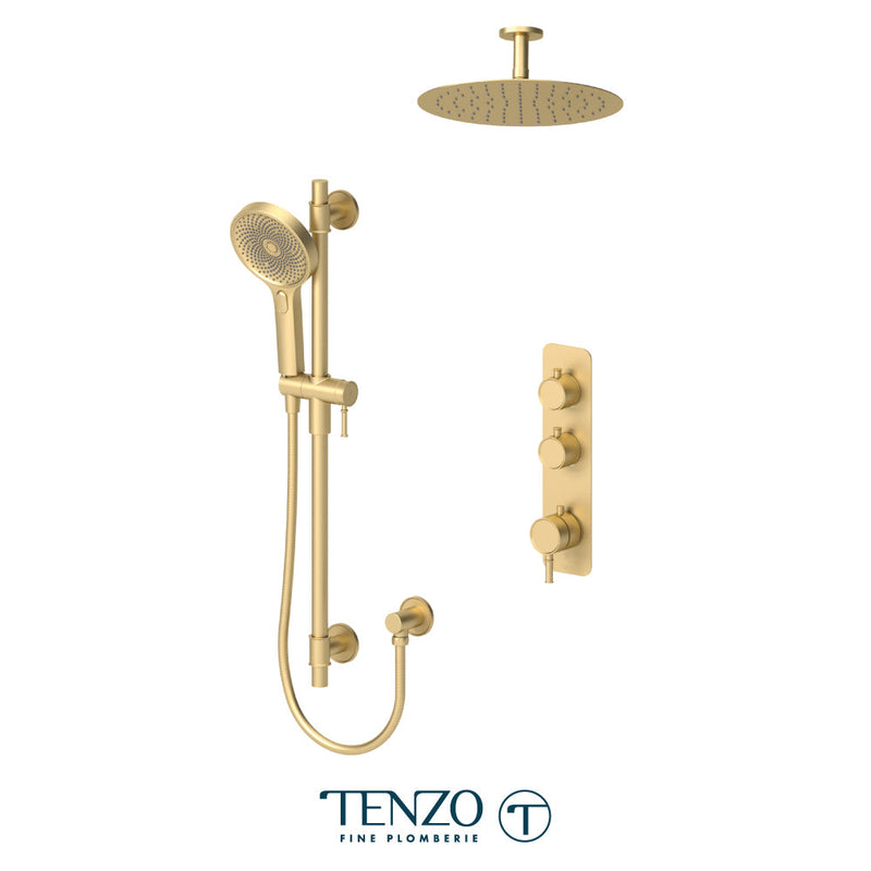 Tenzo Alyss Extenza Kit 2 Functions Thermo Brushed Gold Finish - ALYT42-21132-BG