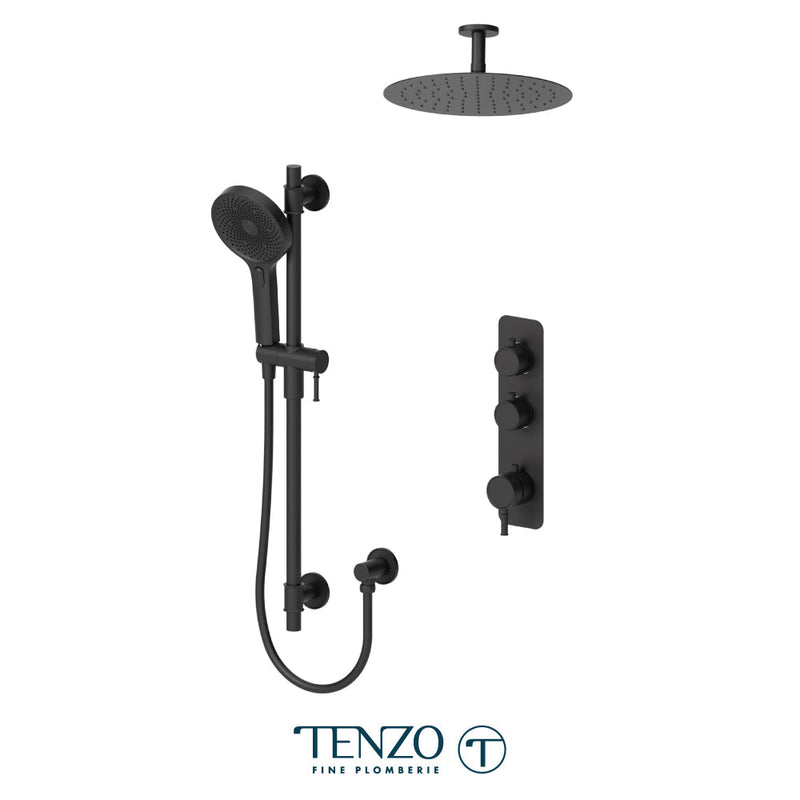 Tenzo Alyss Extenza Kit 2 Functions Thermo Matte Black Finish - ALYT42-21132-MB