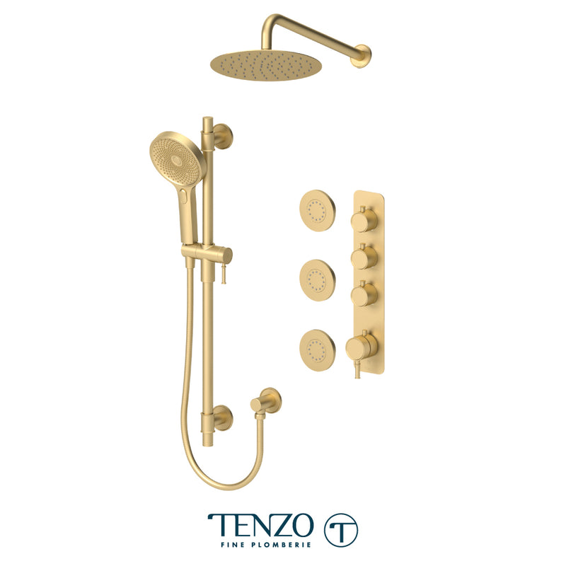Tenzo Alyss Extenza Kit 3 Functions Thermo Brushed Gold Finish - ALYT43-571168-BG