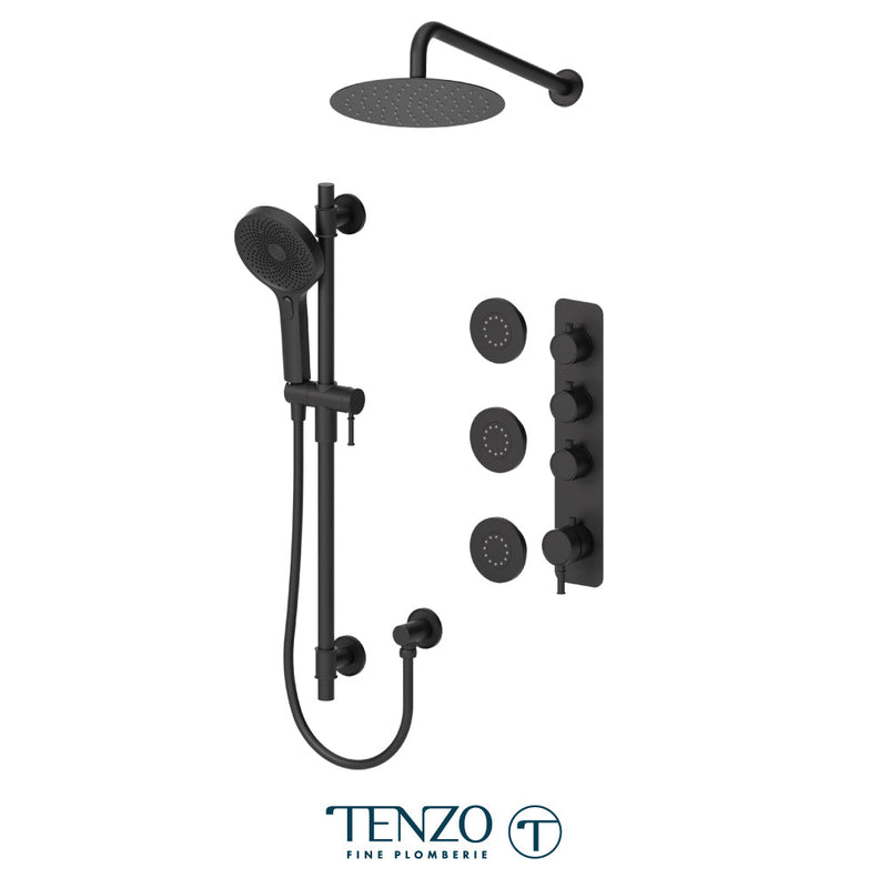 Tenzo Alyss Extenza Kit 3 Functions Thermo Matte Black Finish - ALYT43-571168-MB