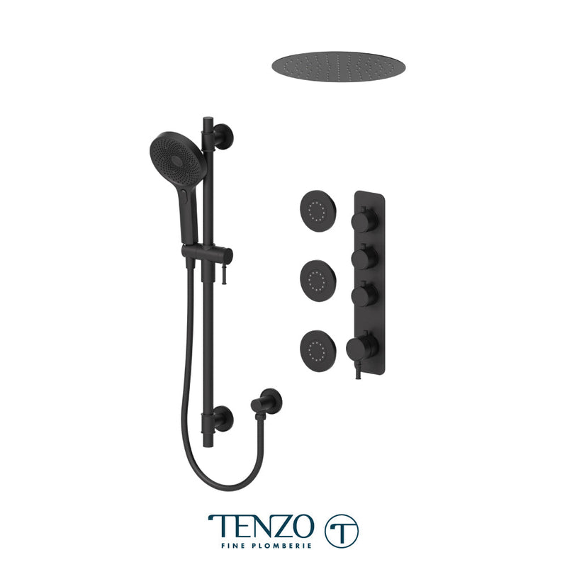Tenzo Alyss Extenza Kit 3 Functions Thermo Matte Black Finish - ALYT43-601658-MB